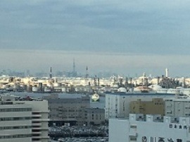 マリエンから。遠くスカイツリーが見える。