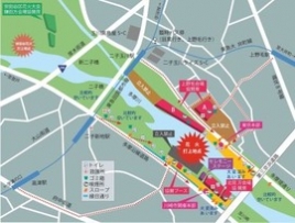 多摩川花火大会地図